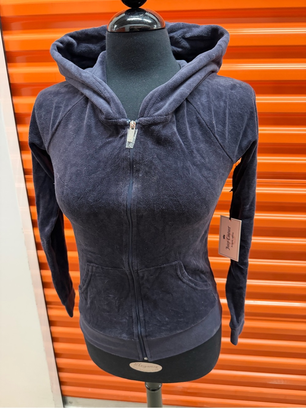 NWT Juicy Couture Women's Hooded Zip-Up Jacket Blue/Plum Size XS